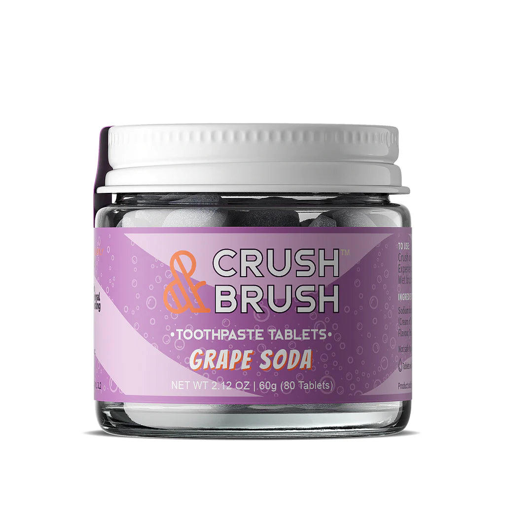 Nelson Naturals Crush & Brush Toothpaste Tablets - Grape Soda (80 Tablets)