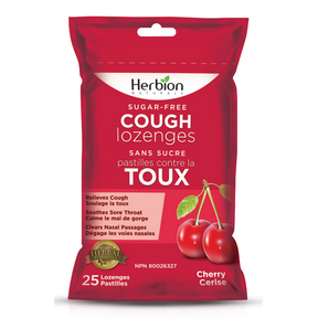 Herbion Naturals Sugar Free Cherry Cough Loz Pouches 5 x 25lz