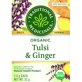 Traditional Medicinals Organic Tulsi With Ginger (16 Tea Bags)