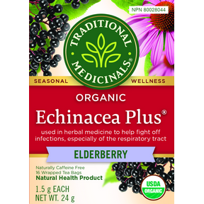 Traditional Medicinals Organic Echinacea Plus Elderberry (16 Tea Bags)