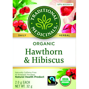 Traditional Medicinals Organic Hawthorn With Hibiscus  (16 Tea Bags)