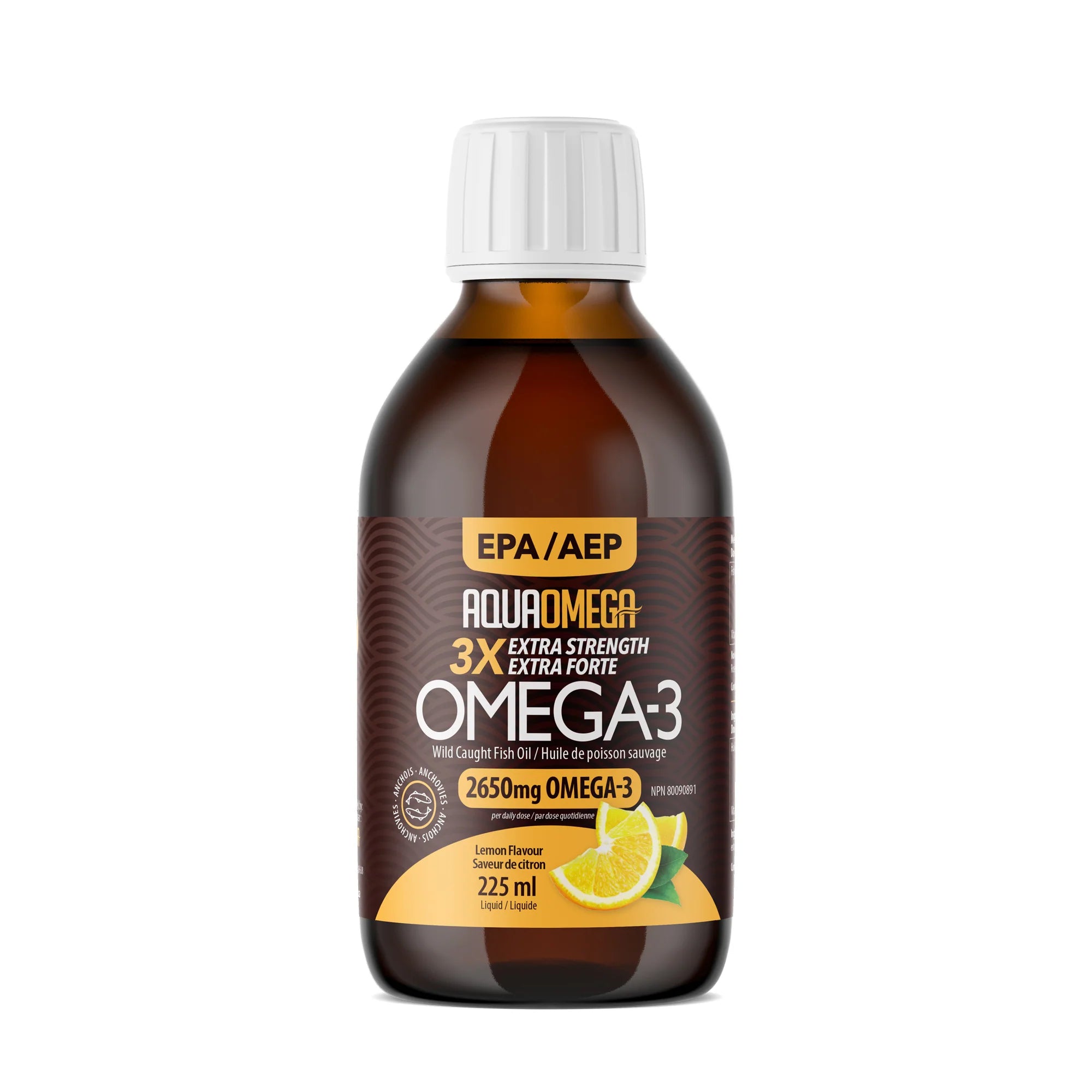 AquaOmega 3X Extra Strength EPA Omega-3 2650 mg - Lemon