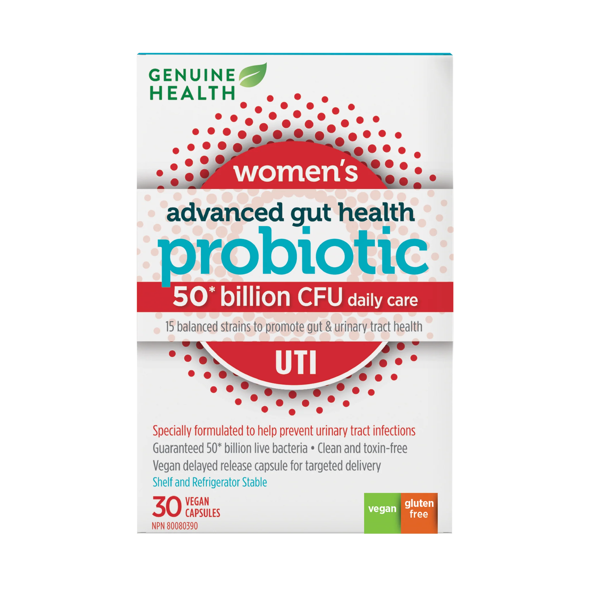 Genuine Health UTI-Preventing Probiotic - 50 Billion