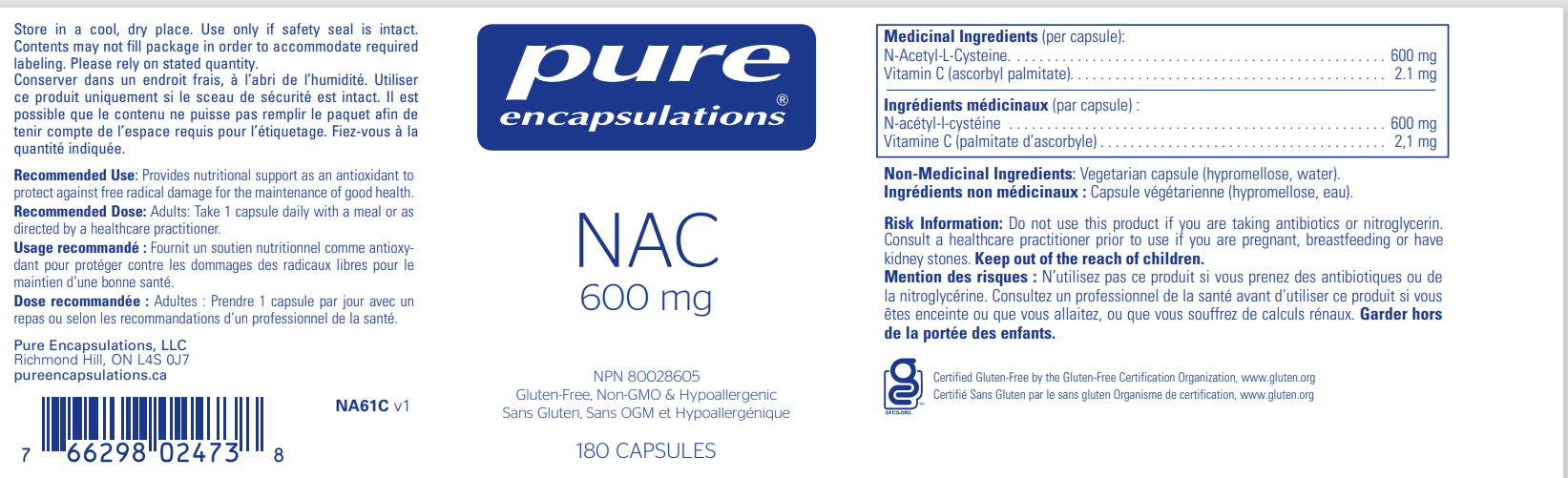 Pure Encapsulations NAC 600 mg