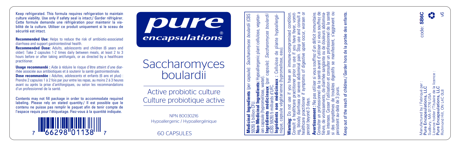Pure Encapsulations Saccharomyces boulardii